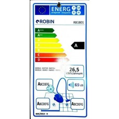 Robin RB-1801 Ηλεκτρική Σκούπα 700W με Σακούλα 3lt Γκρι Robin RB-1801 Ηλεκτρική Σκούπα 700W με Σακούλα 3lt Γκρι